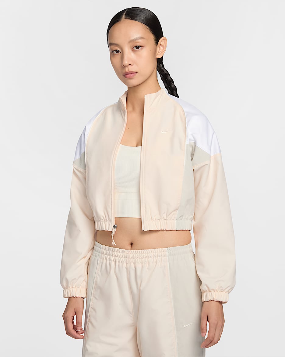 Nike Sportswear 女子运动夹克 - 粉白/白色/浅骨色/帆白