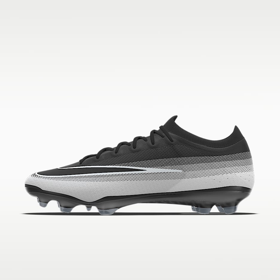 Nike Mercurial Vapor 17 Elite By You 专属定制 FG 天然硬质草地低帮足球鞋 - 黑/白色