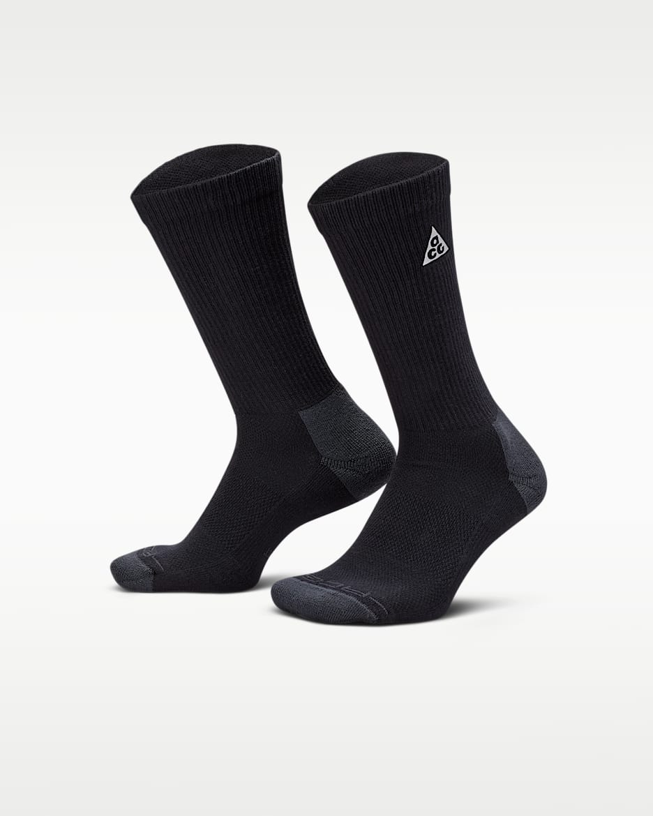Nike ACG Everyday Elevated 速干中筒运动袜(1 双) - 黑/暗烟灰