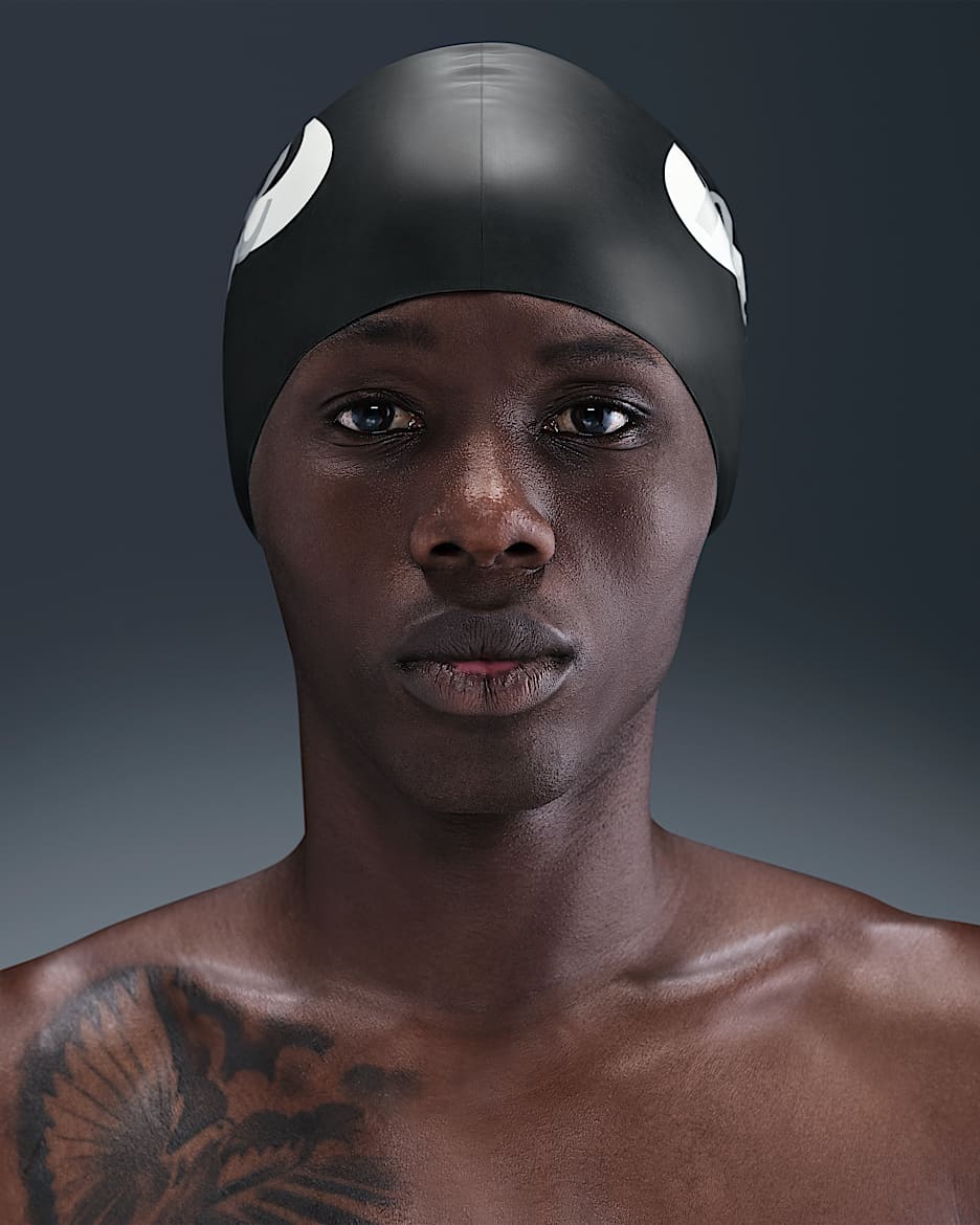Nike Swim 硅胶泳帽 - 黑/白色/银/白色