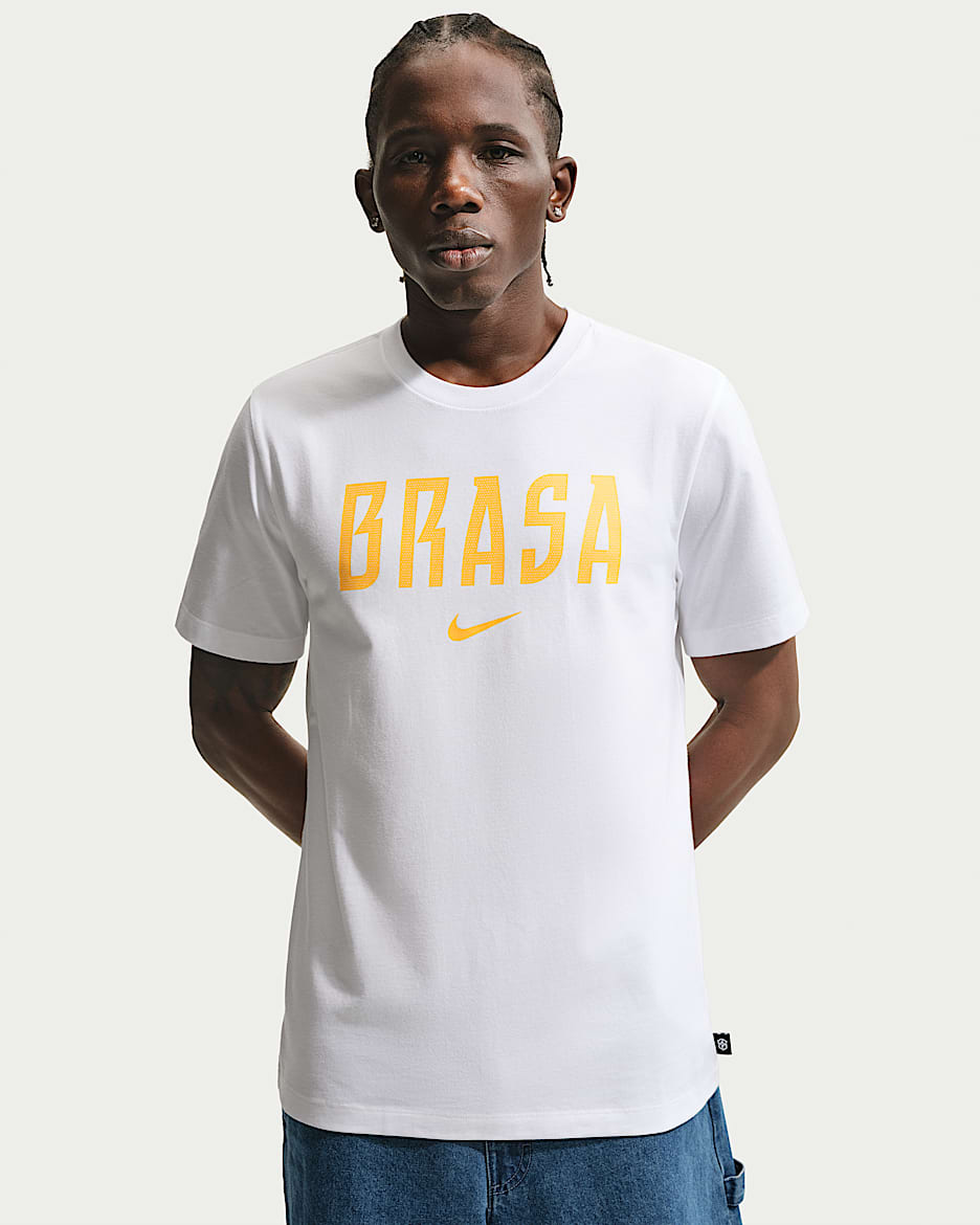 巴西队 Nike 男子足球T恤 - 白色