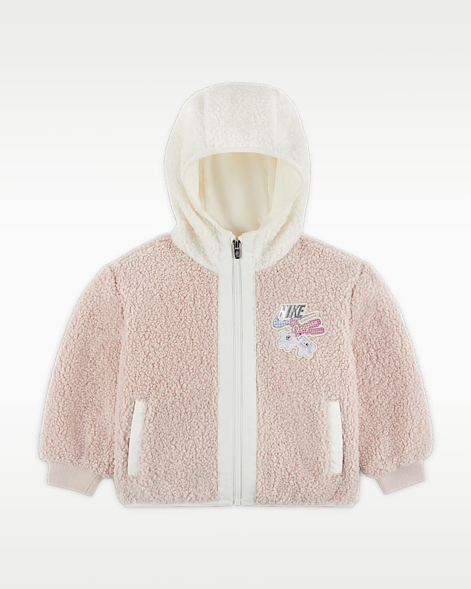Nike Whimsy 婴童冬季款仿羊羔绒夹克 - 砂岩灰粉
