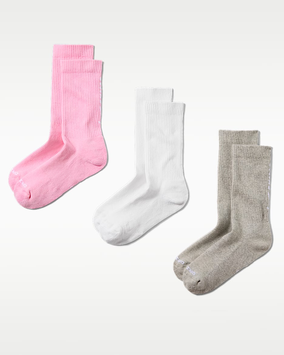 NikeSKIMS Dri-FIT 女子速干中筒运动袜(3 双) - 多色