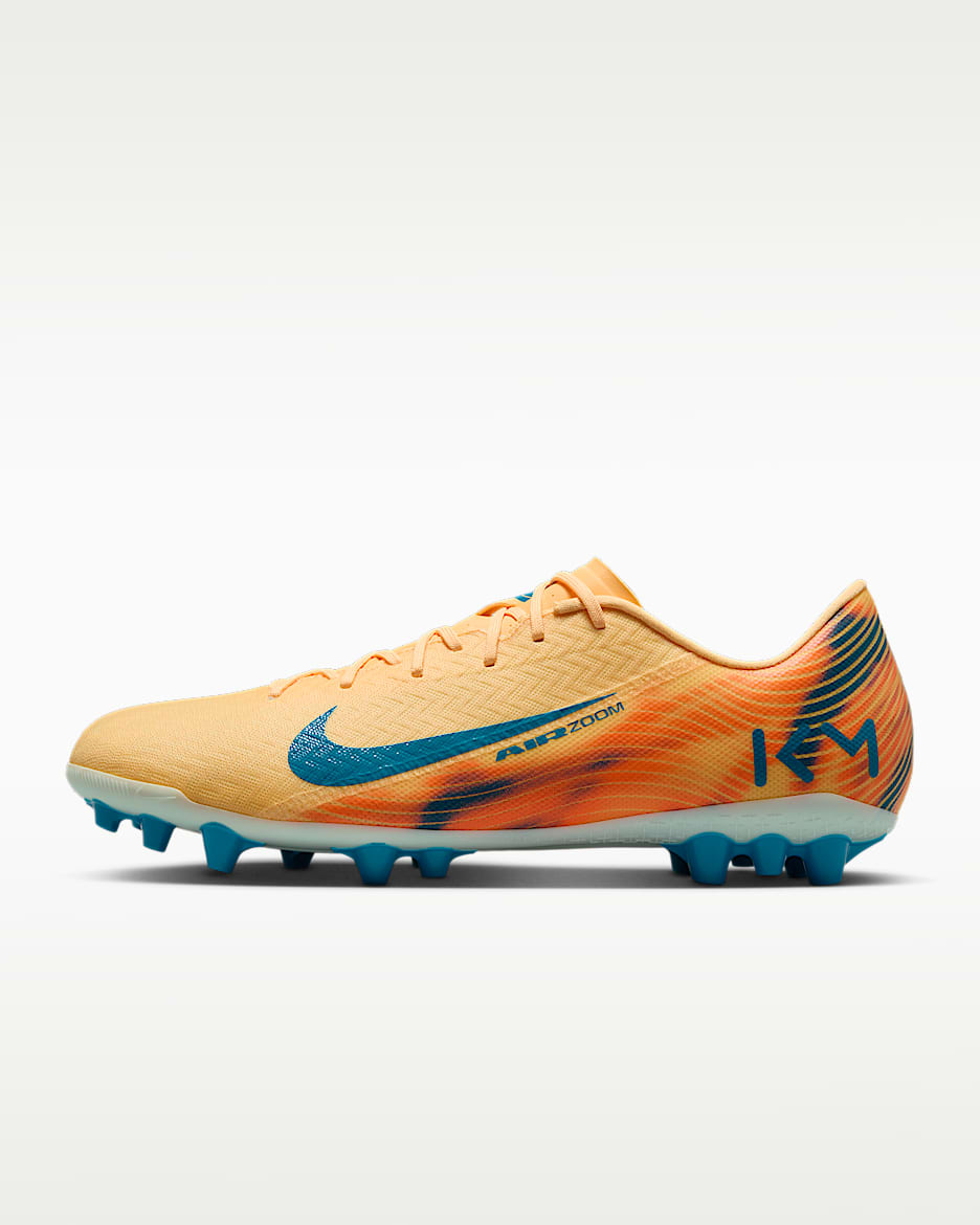 Nike Mercurial Vapor 16 Academy "Kylian Mbappé" 耐克刺客系列男/女人造草地足球鞋 - 浅甜瓜橙/伊格鲁蓝/孔雀蓝