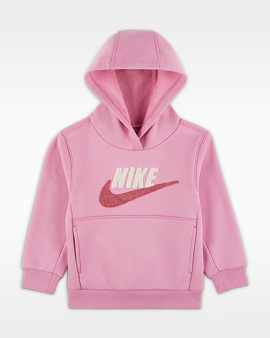 Nike Club 婴童加绒套头连帽衫 - 神秘火烈鸟红