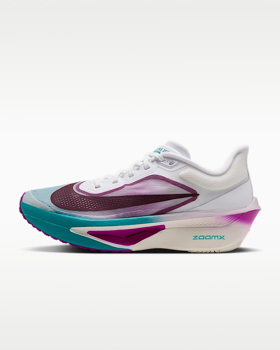 Nike Zoom Fly 6 女子公路竞速跑步鞋 - 白色/明亮紫/能量绿/神秘枣红