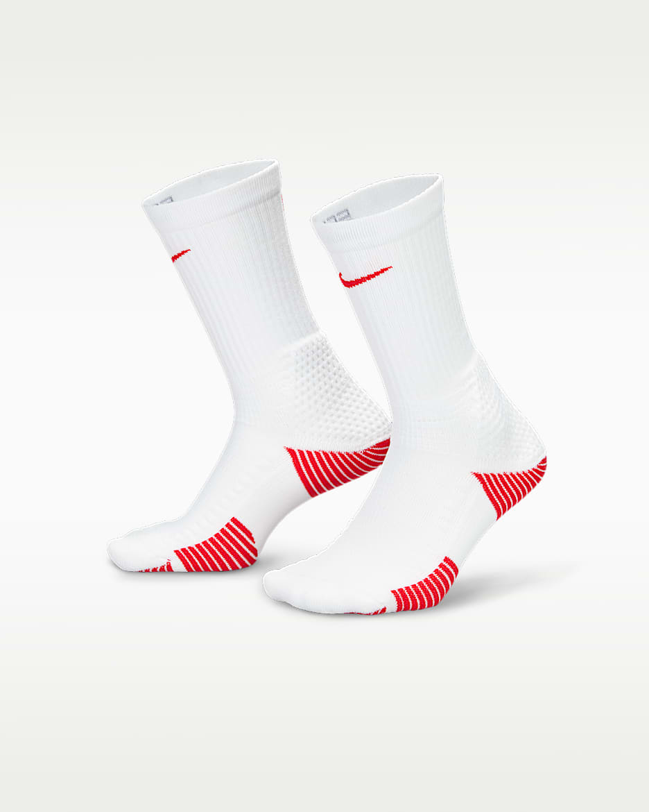 Nike Elite 2.0 舒适速干中筒运动袜(1 双) - 白色/大学红/大学红