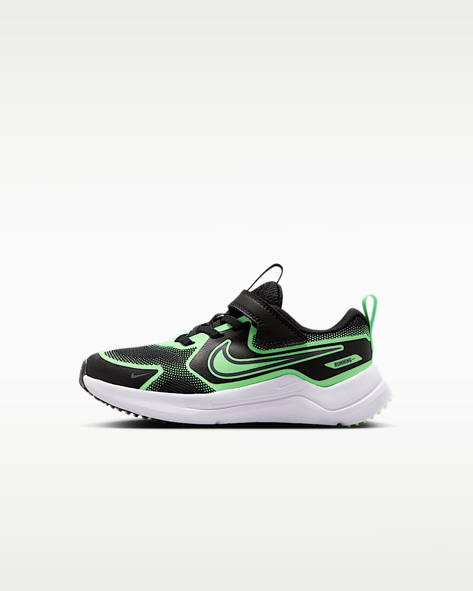 Nike Cosmic Runner 耐克宇宙一号幼童易穿脱运动鞋 - 黑/梦幻绿/冷灰