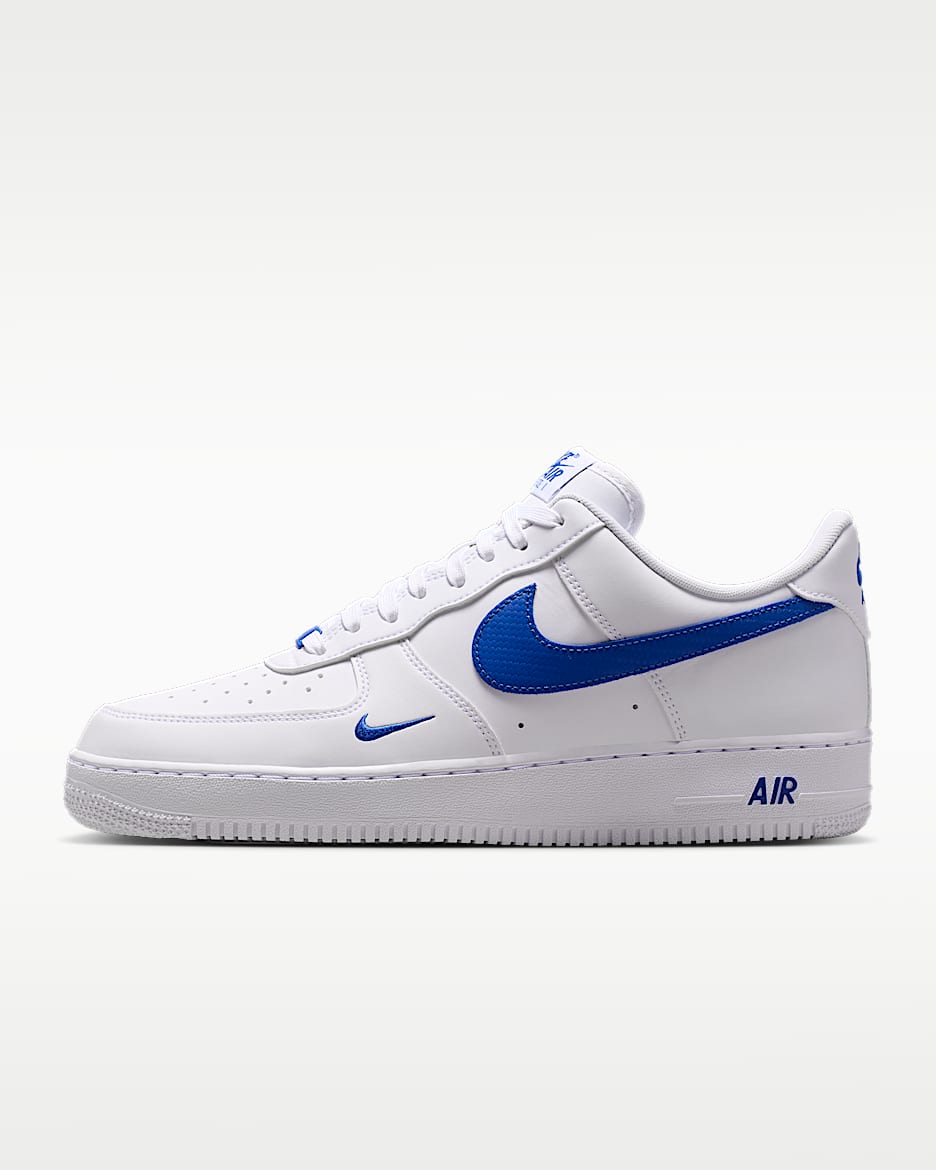 Nike Air Force 1 '07 男子空军一号运动鞋 - 白色/游戏宝蓝