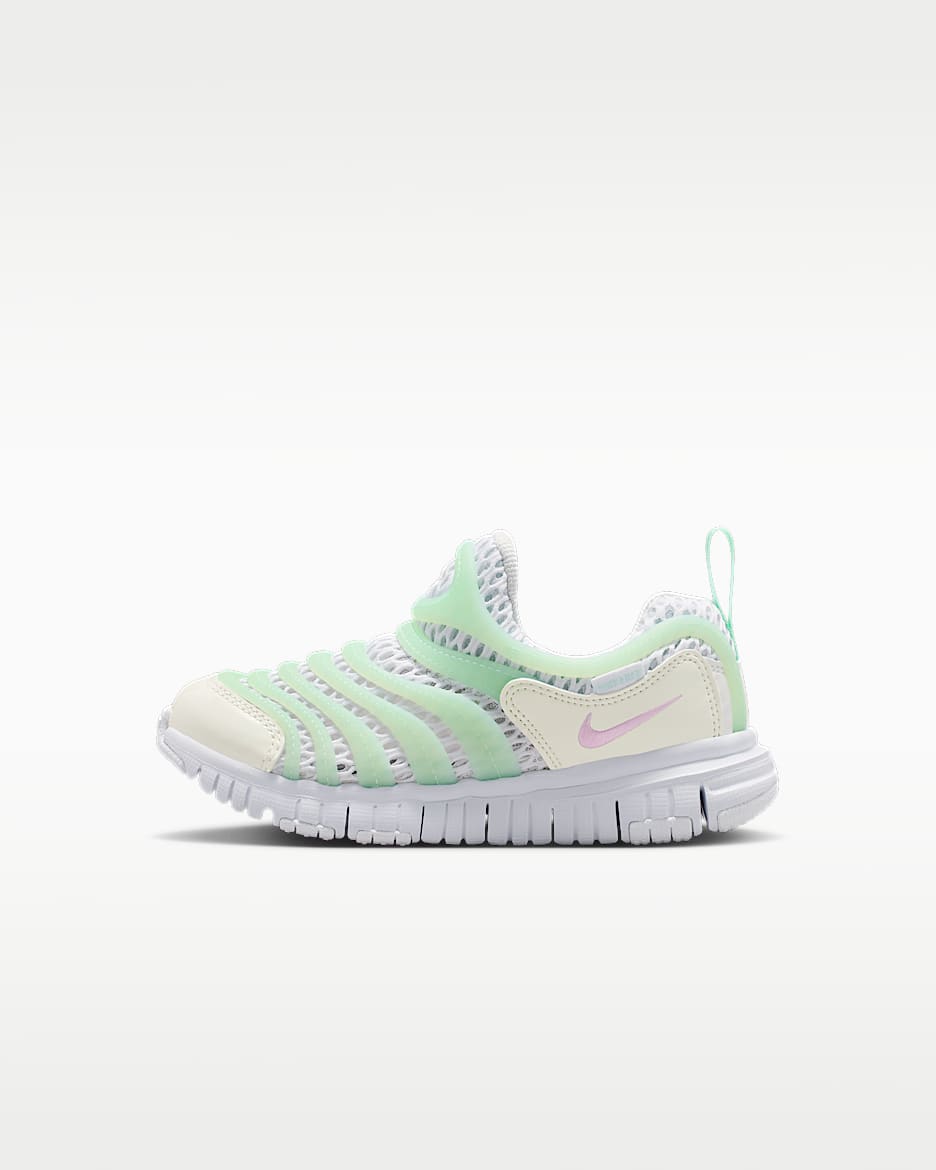 Nike Dynamo Free BR 2 耐克毛毛虫幼童运动鞋 - 白色/帆白/北极绿/泡沫粉