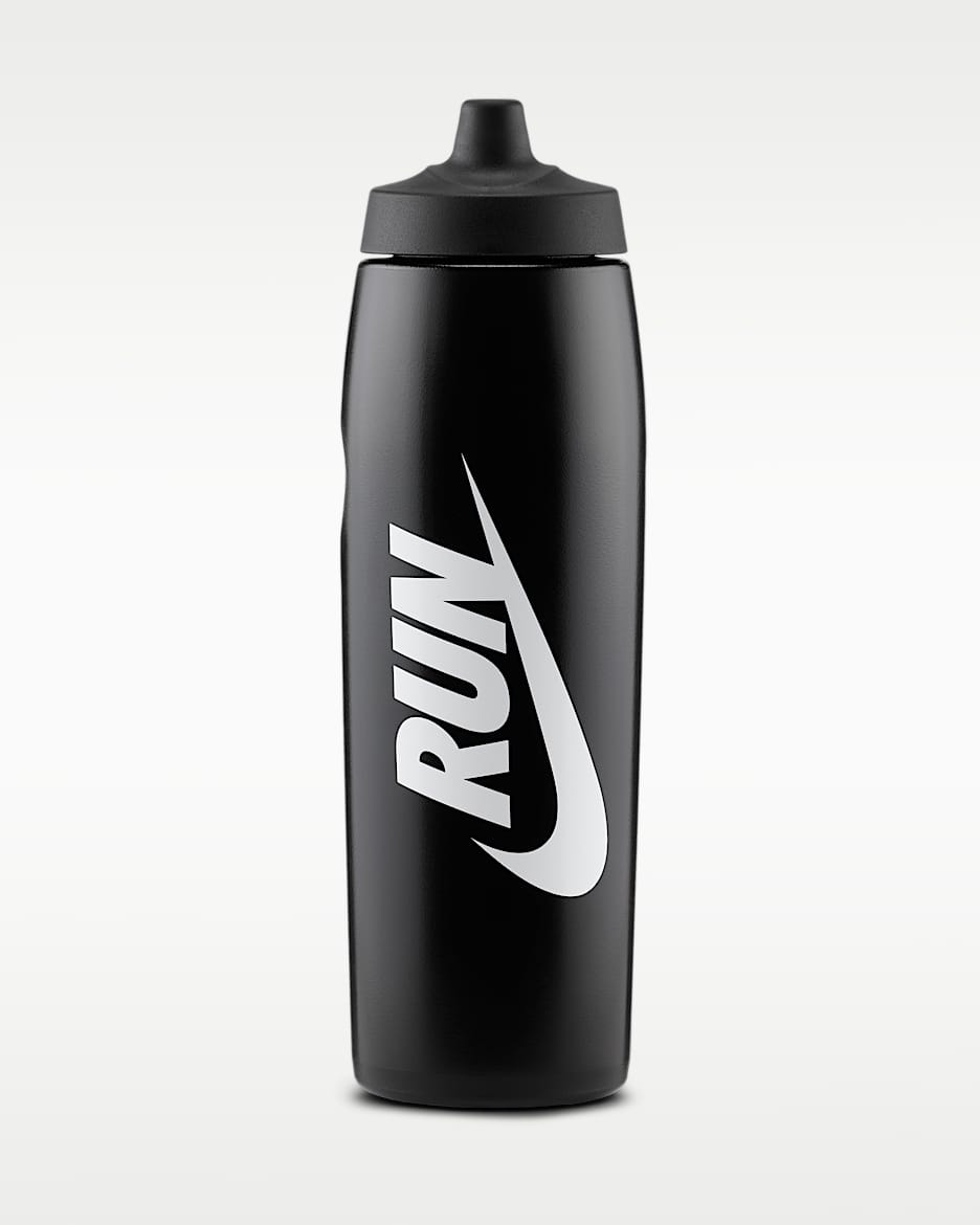 Nike Refuel 0.95L 挤压式水壶 - 黑/黑/黑/白色