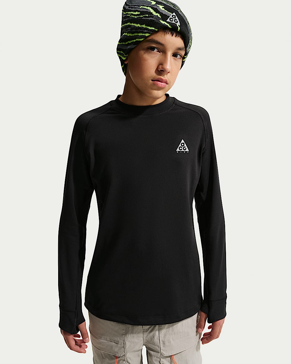 ACG Dri-FIT 大童野外徒步速干长袖上衣 - 黑