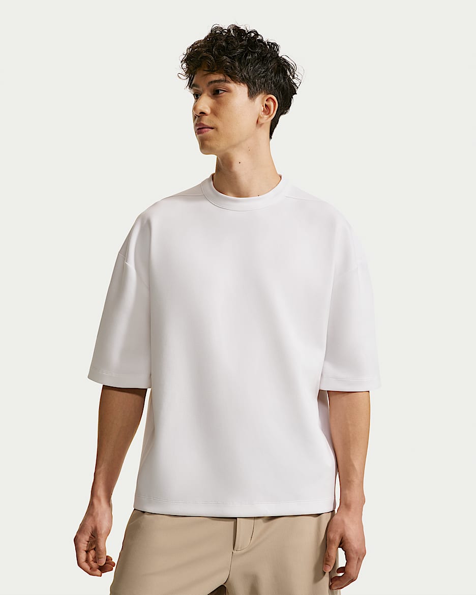 Nike 24.7 ImpossiblySoft Dri-FIT 超感柔软男子速干短袖上衣 - 白色/帆白/尘光子色