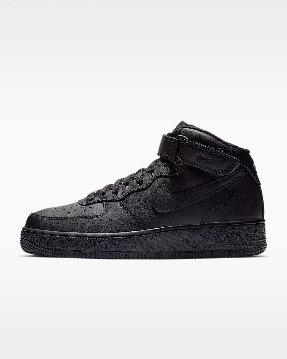 Nike Air Force 1 Mid '07 男子空军一号运动鞋 - 黑/黑