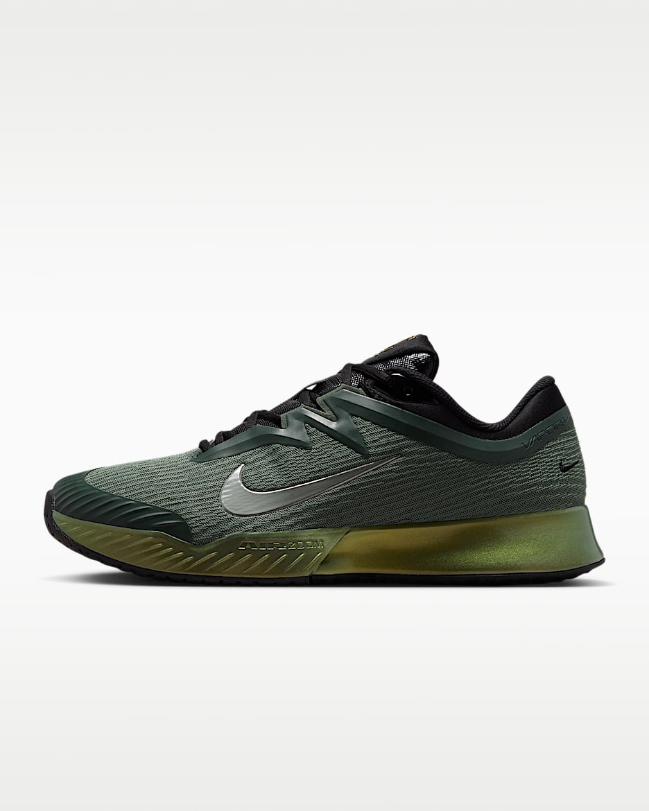 Nike Vapor Pro 3 PRM 男子硬地球场网球鞋 - 迷彩绿/白金色/黑/金属色