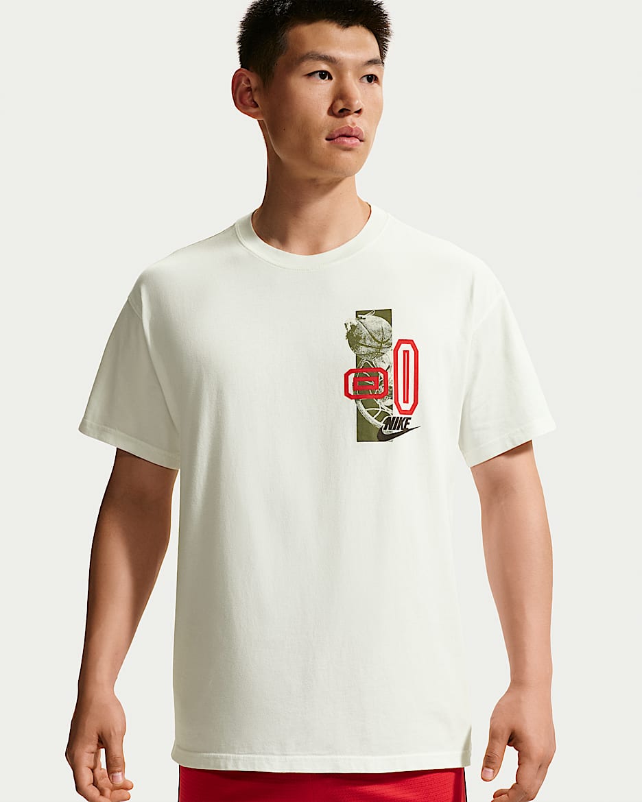 Nike 男子篮球短袖T恤 - 帆白