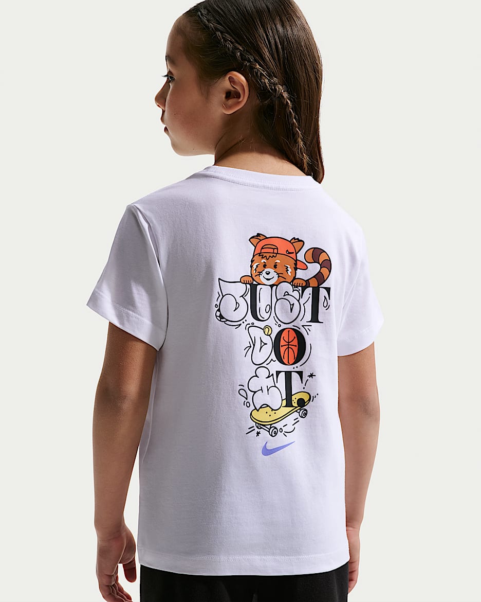 Nike "Just Do It" Red Panda 幼童T恤 - 白色