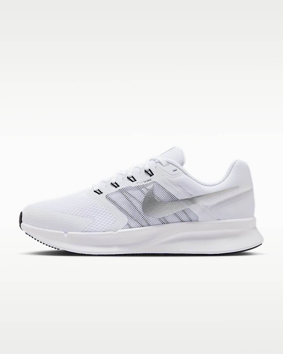 Nike Run Swift 3 男子公路跑步鞋 - 白色/足球灰/黑/金属银