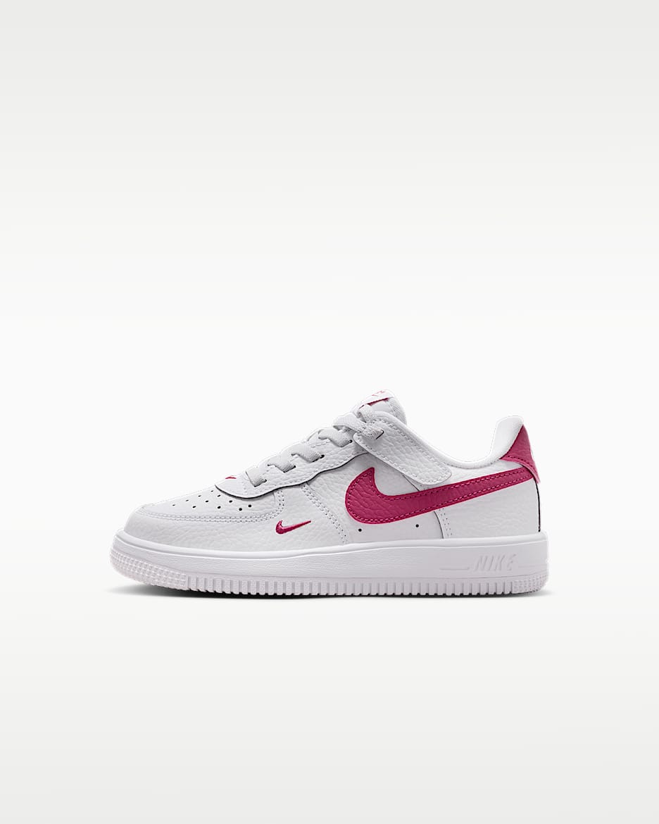 Nike Force 1 Low EasyOn 幼童运动鞋 - 白色/甜菜红