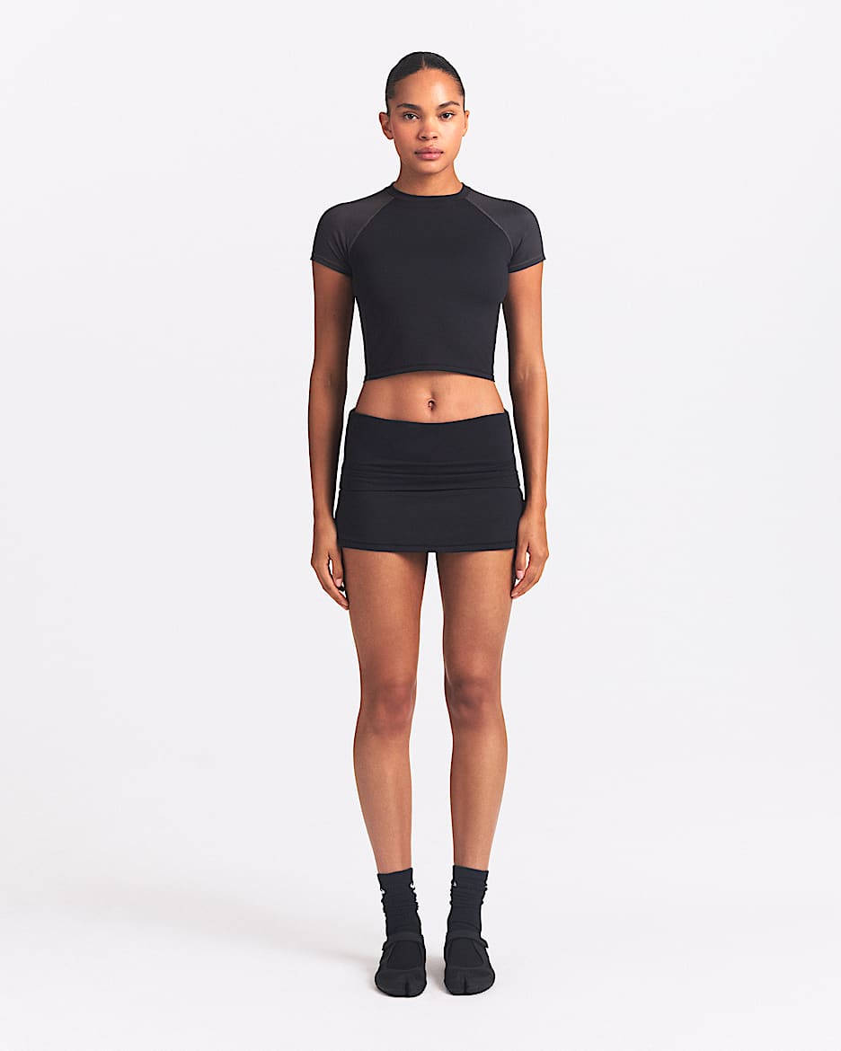 NikeSKIMS Airy 女子速干翻折腰部裤裙 - NSKM Obsidian/NSKM Obsidian