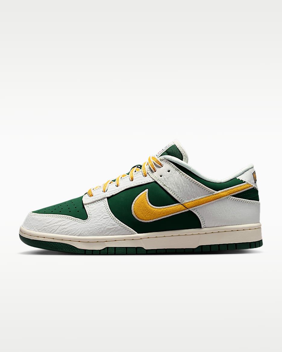 Nike Dunk Low Retro 男子运动鞋 - 帆白/冷杉绿/大学红/大学金