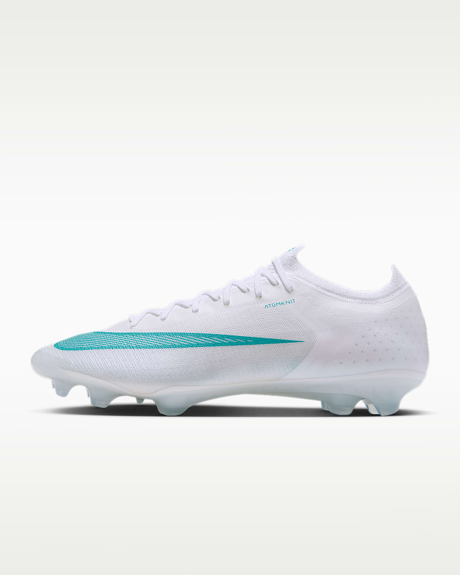 Nike Mercurial Vapor 17 Elite 耐克刺客系列男/女 FG 天然硬质草地低帮足球鞋 - 白色/仙人掌绿