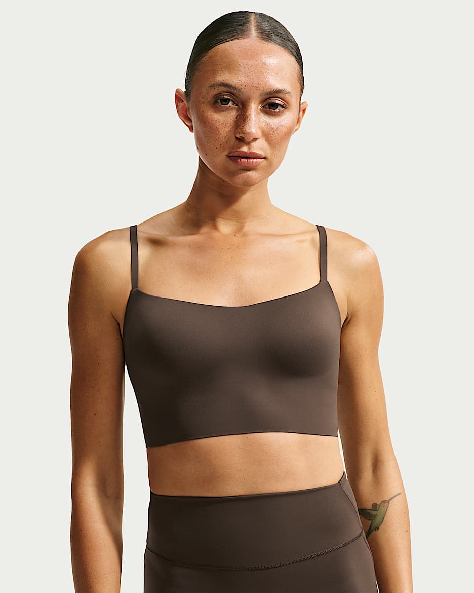 NikeSKIMS Matte 女子速干长款吊带运动内衣 - NSKM Dark Sepia/NSKM Dark Sepia