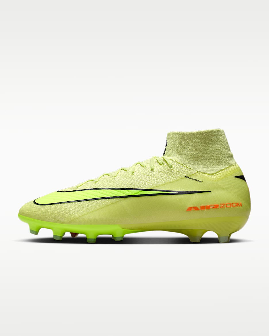 Nike Mercurial Superfly 10 Elite 耐克刺客系列 AG 人造草地高帮足球鞋 - 亮石灰色/橙红/荧光黄