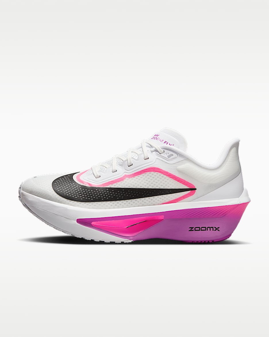 Nike Zoom Fly 6 女子公路竞速跑步鞋 - 白色/明亮葡萄紫/透明粉/黑