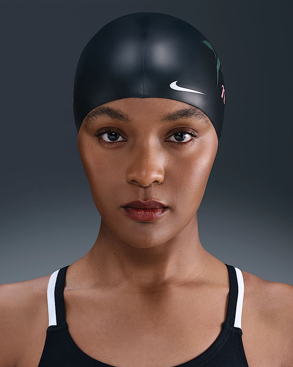 Nike Swim 硅胶泳帽 - 黑/白色/霞光粉/白色