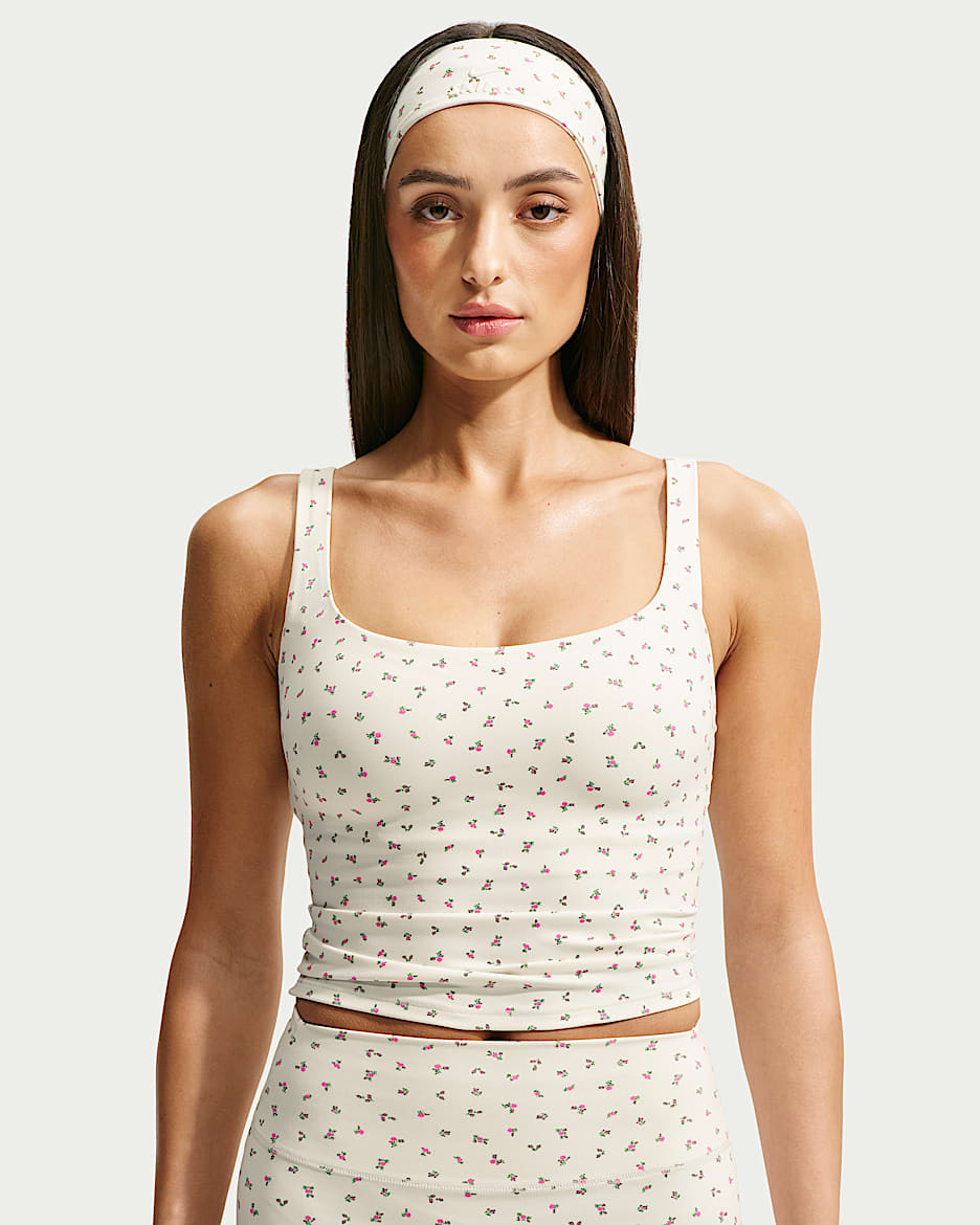 NikeSKIMS Matte 女子速干印花背心 - NSKM Actv Ivory/NSKM Flamingo