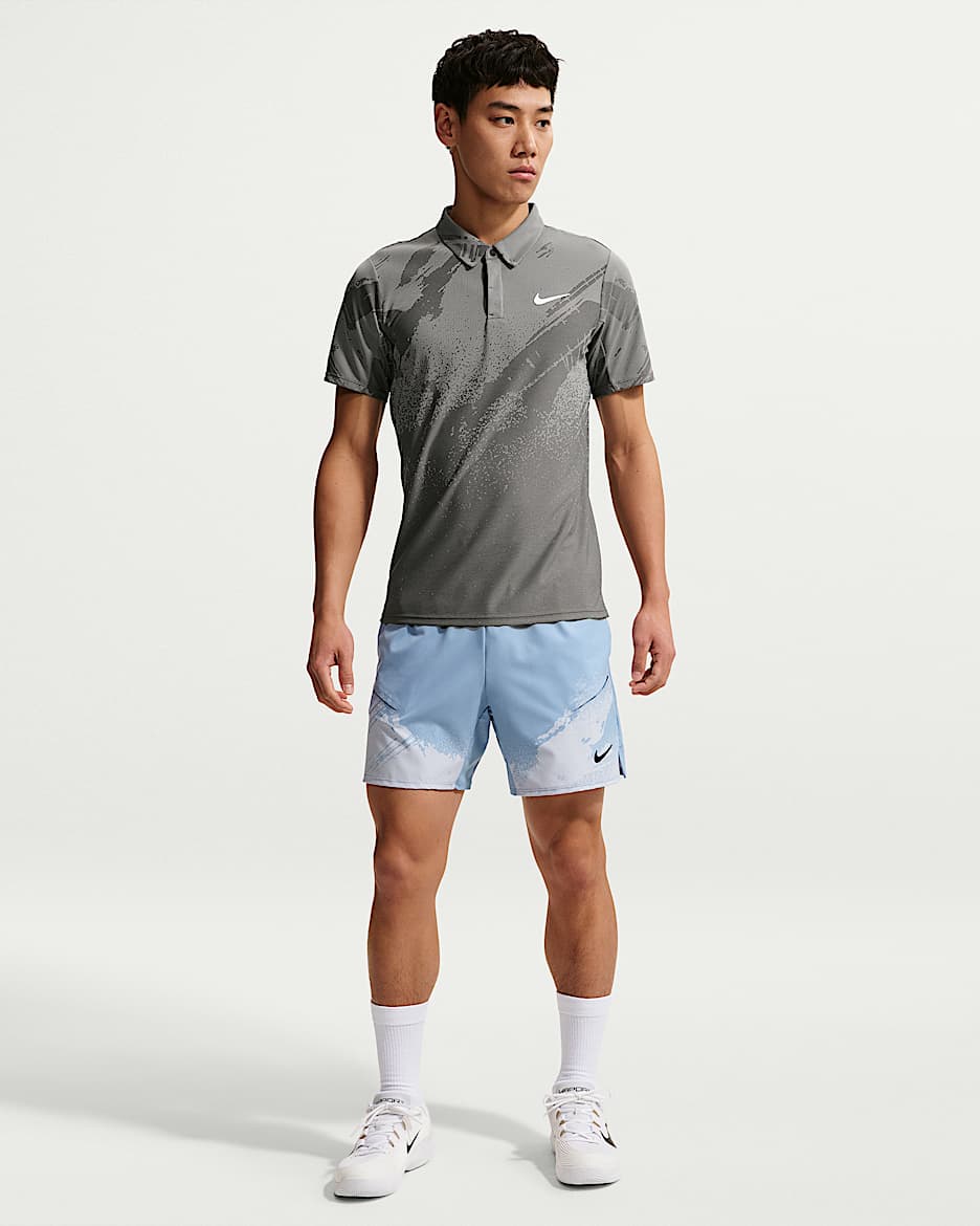 NikeCourt Slam Dri-FIT 扬尼克·辛纳同款男子速干网球短裤 - 工作蓝/氢蓝/黑