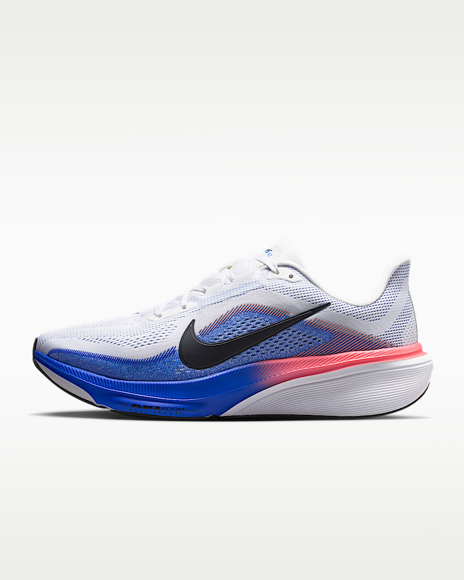 Nike Pegasus 42 耐克飞马男子公路跑步鞋 - 白色/赛车蓝/原子粉/黑