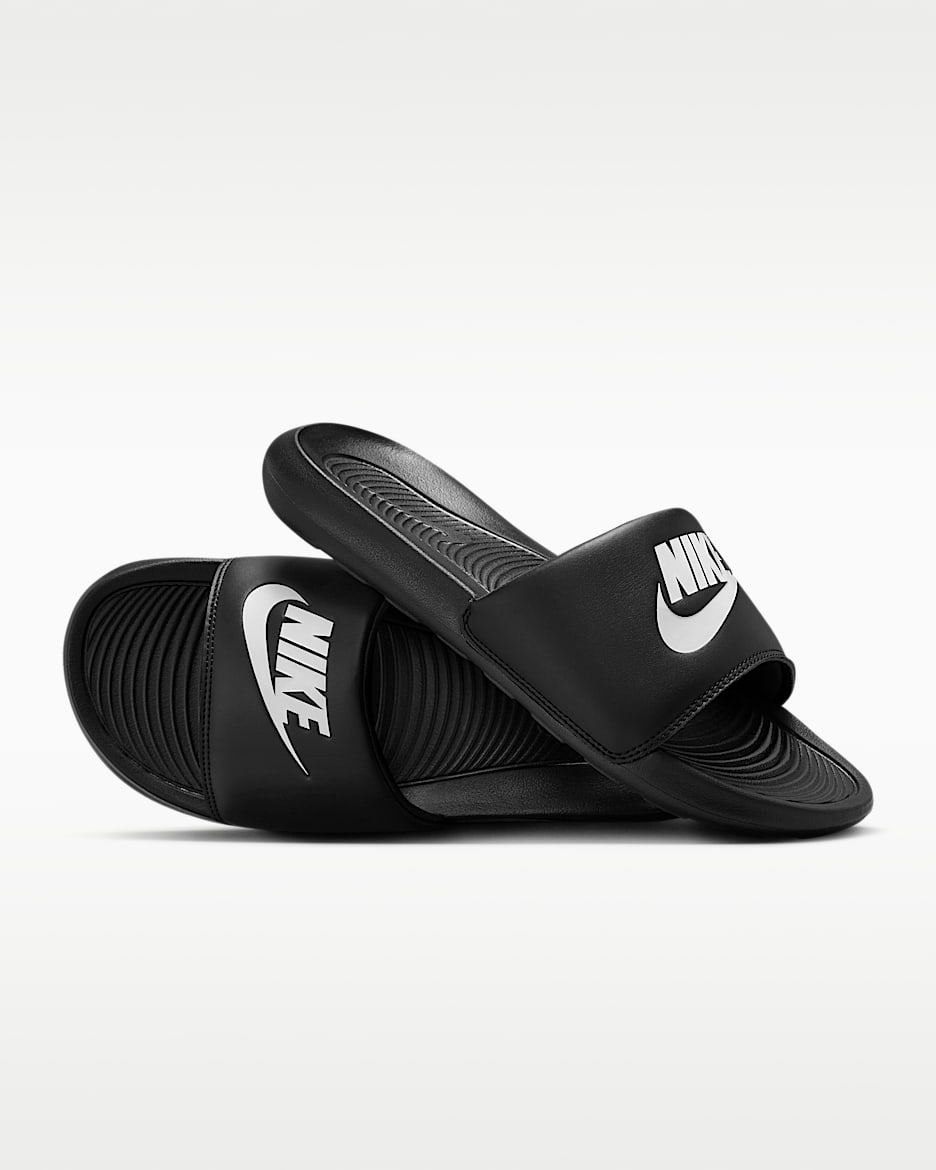Nike Victori One 男子拖鞋 - 黑/黑/白色
