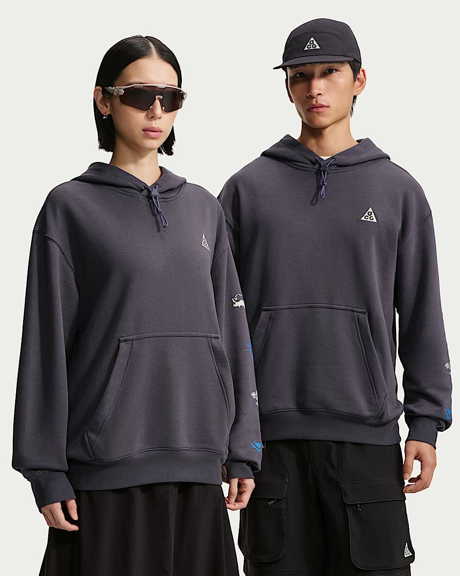ACG Tuff Fleece Dri-FIT 此沙同款男子速干套头连帽衫 - 铁架黑