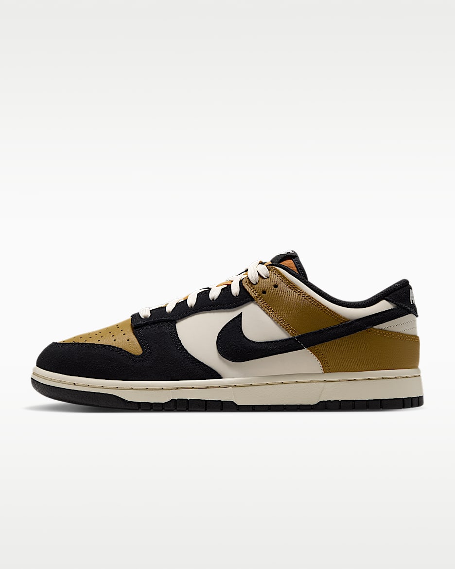 Nike Dunk Low Retro 男子运动鞋 - 麂皮金/淡象牙白/海滩浅黄/黑