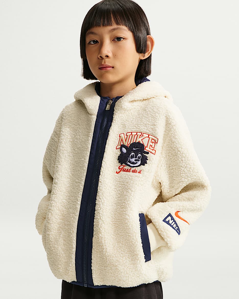 Nike 幼童仿羊羔绒夹克 - 椰奶色