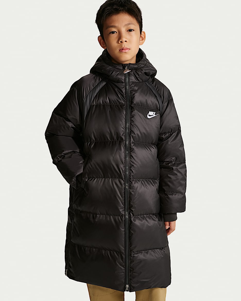 Nike 大童长款插肩羽绒夹克 - 暗烟灰