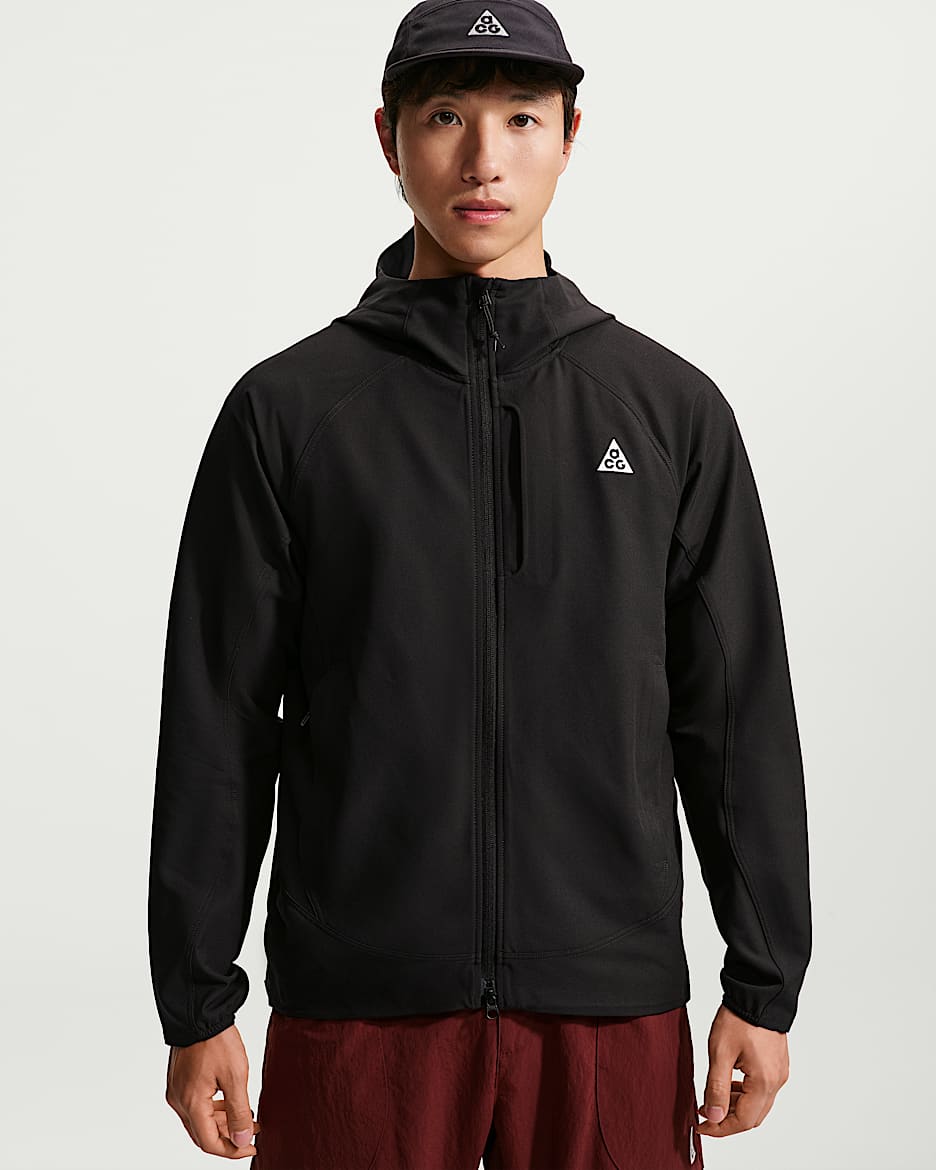 ACG Cloud Trekker 男子拒水全长拉链开襟徒步夹克 - 黑/山峰白