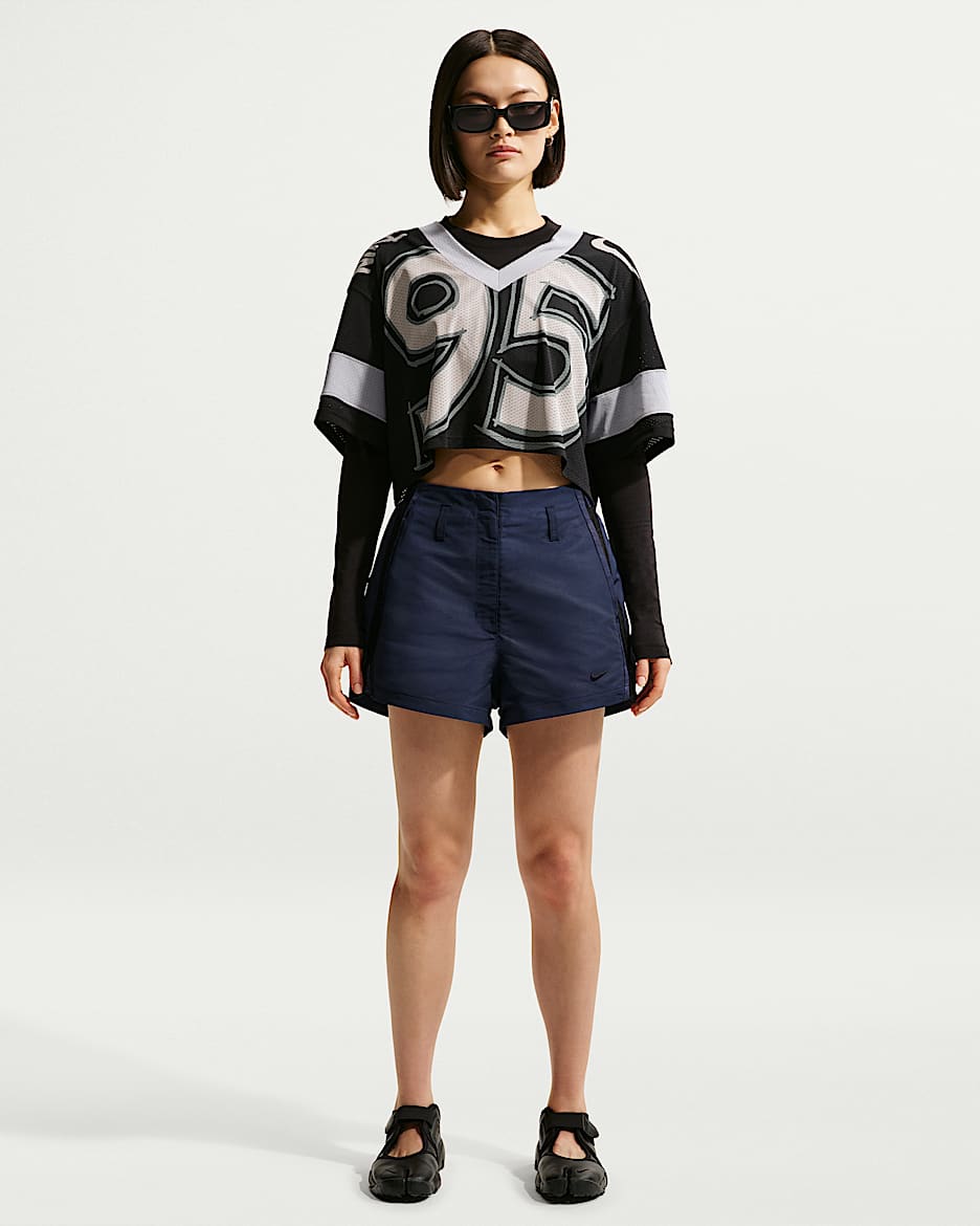 Nike Sportswear 女子高腰短裤 - 深藏青/黑/黑