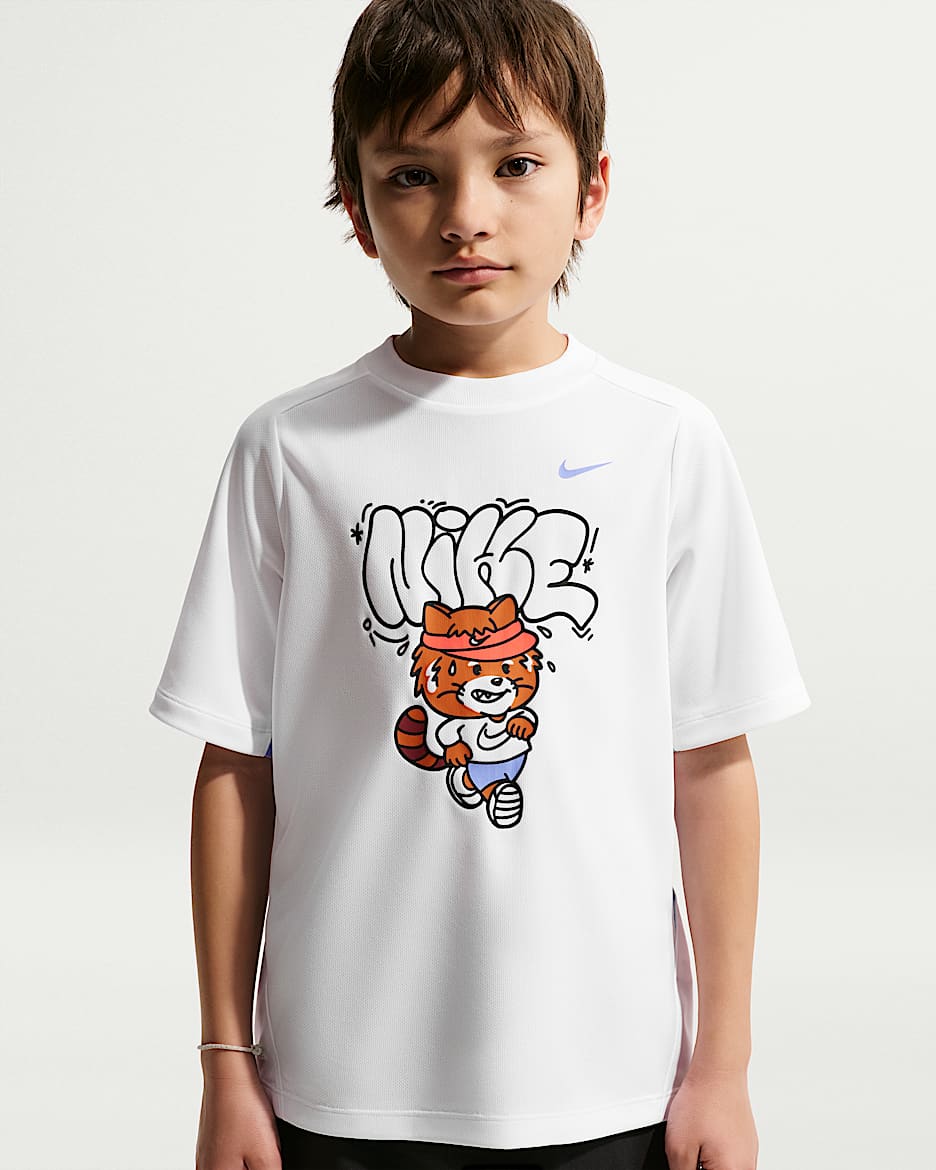 Nike Multi Dri-FIT 大童（男孩）速干短袖上衣 - 白色