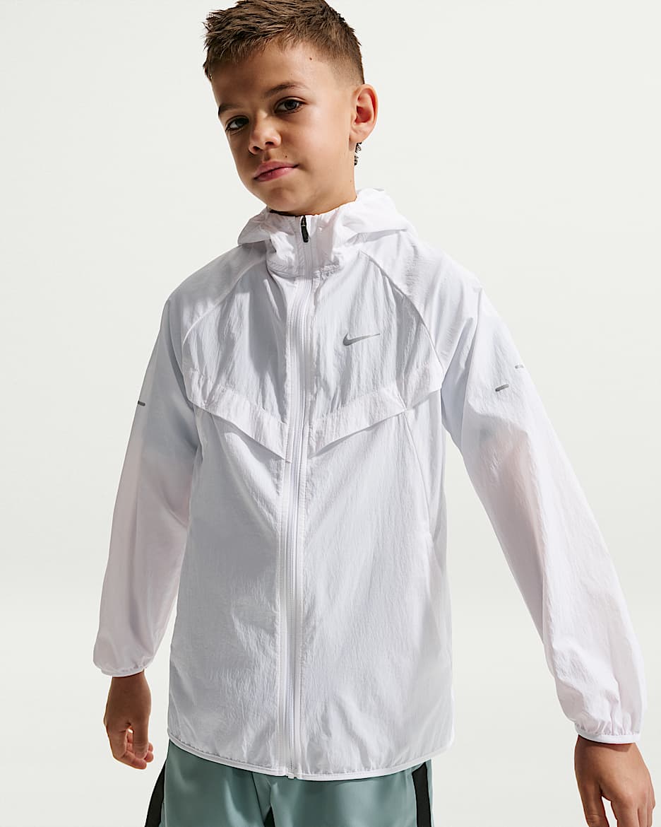 Nike Stride Repel 大童拒水训练夹克防晒衣皮肤衣 - 白色/白色