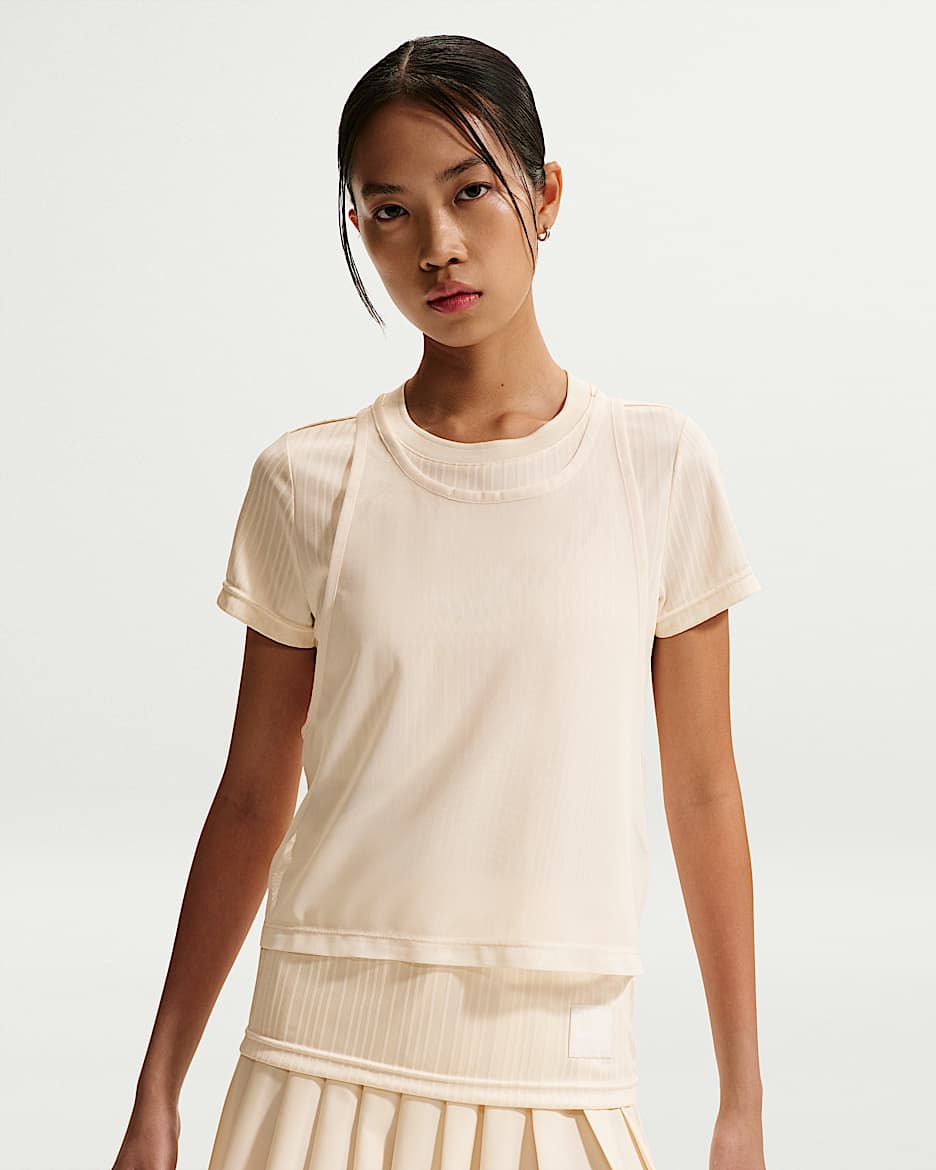 Nike Sportswear 女子修身版型两件套针织上衣 - 粉白/粉白