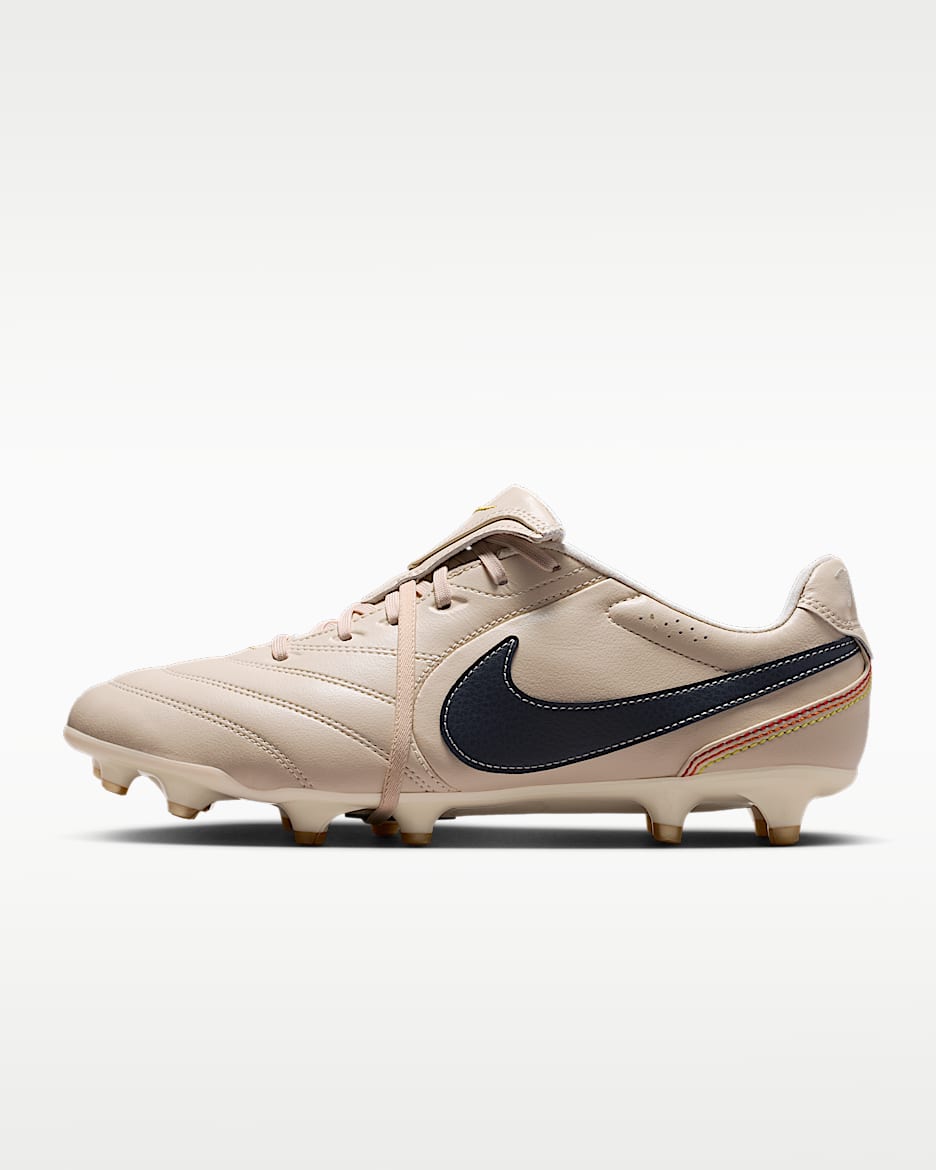 Nike Tiempo Ligera Pro 耐克天迫系列男/女 FG 天然硬质草地低帮足球鞋 - 珍珠白/暗蓝黑