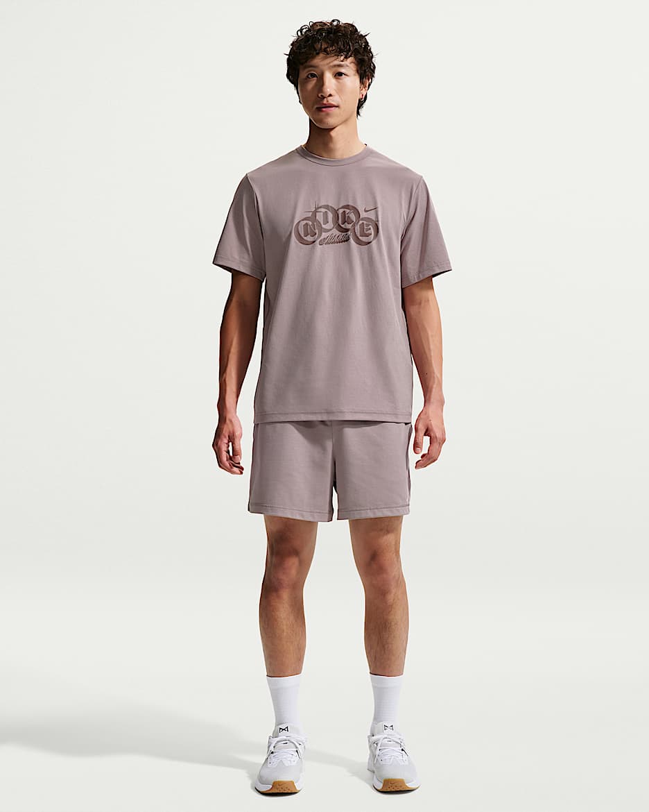 Nike N.A.C. Dri-FIT 男子速干针织训练短裤 - 浅矿石紫/淡象牙白/浅矿石紫