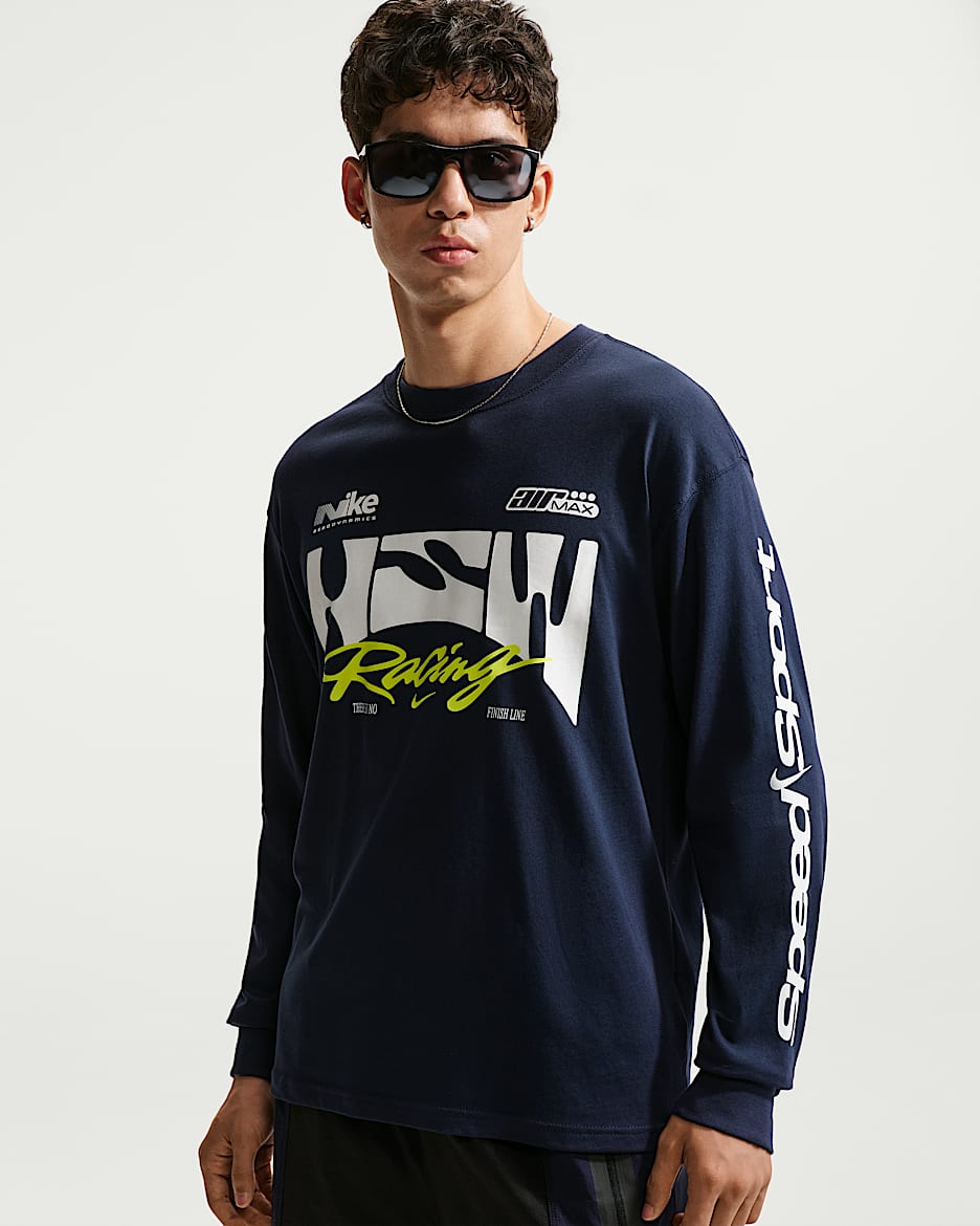 Nike Sportswear 男子长袖T恤 - 黑曜石色