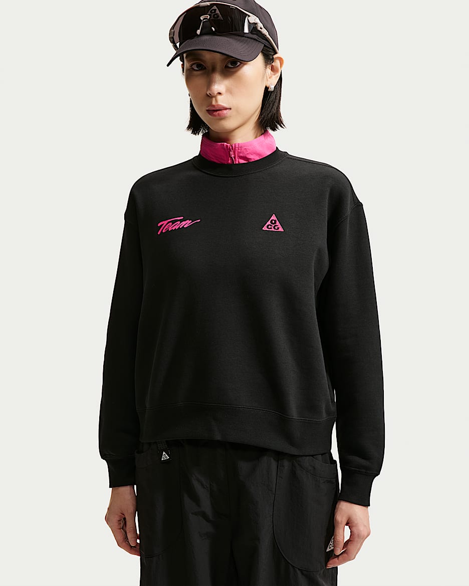 ACG Tuff Fleece Dri-FIT 女子速干圆领运动衫 - 黑