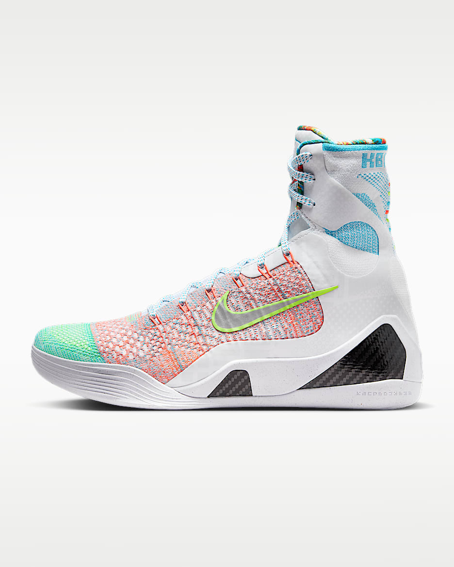 Kobe IX Elite High Protro 科比男/女实战篮球鞋 - 白色/氯蓝/黑/反光银