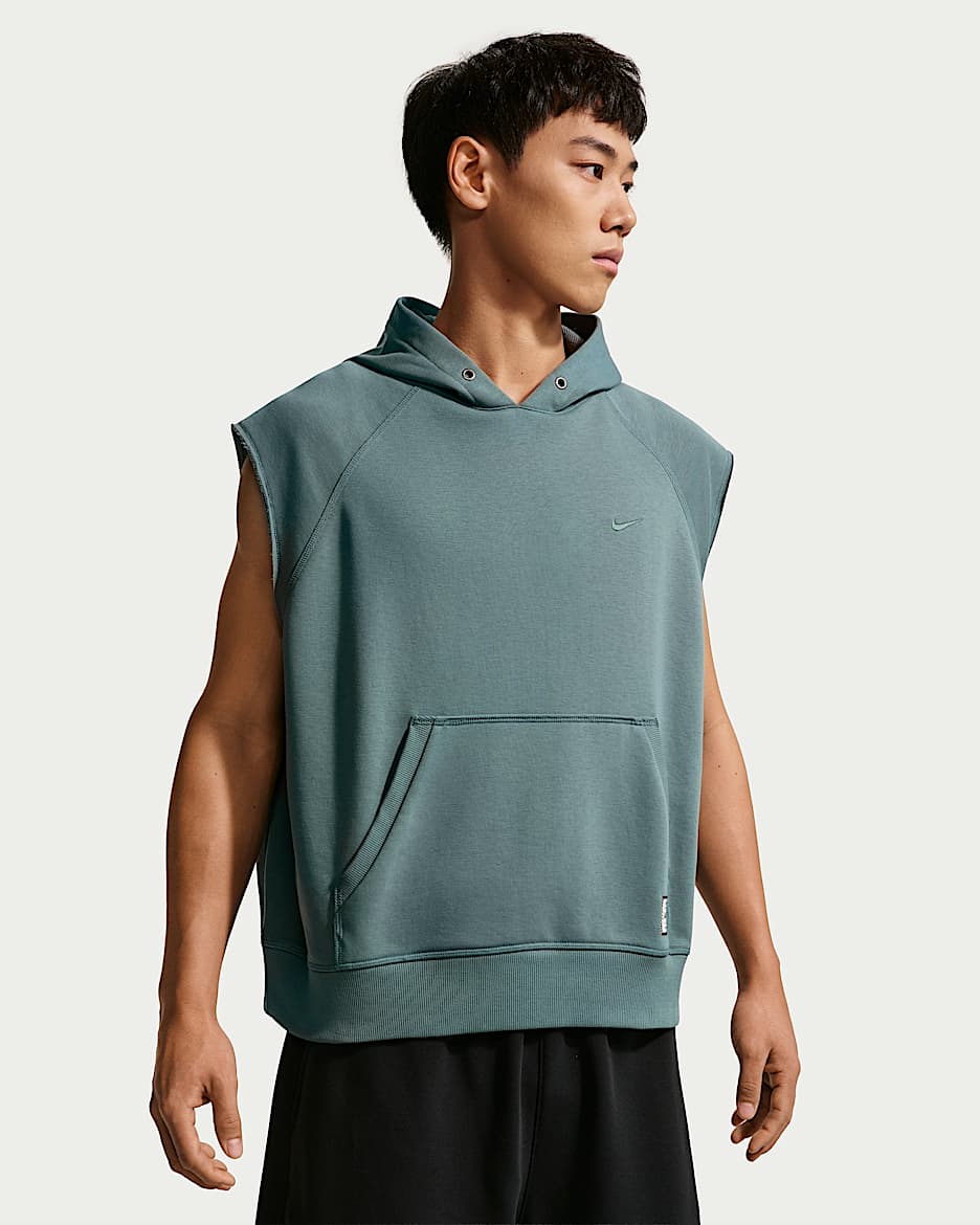 Nike N.A.C. Dri-FIT 男子速干针织无袖训练连帽衫 - 矿物岩板蓝/矿物岩板蓝