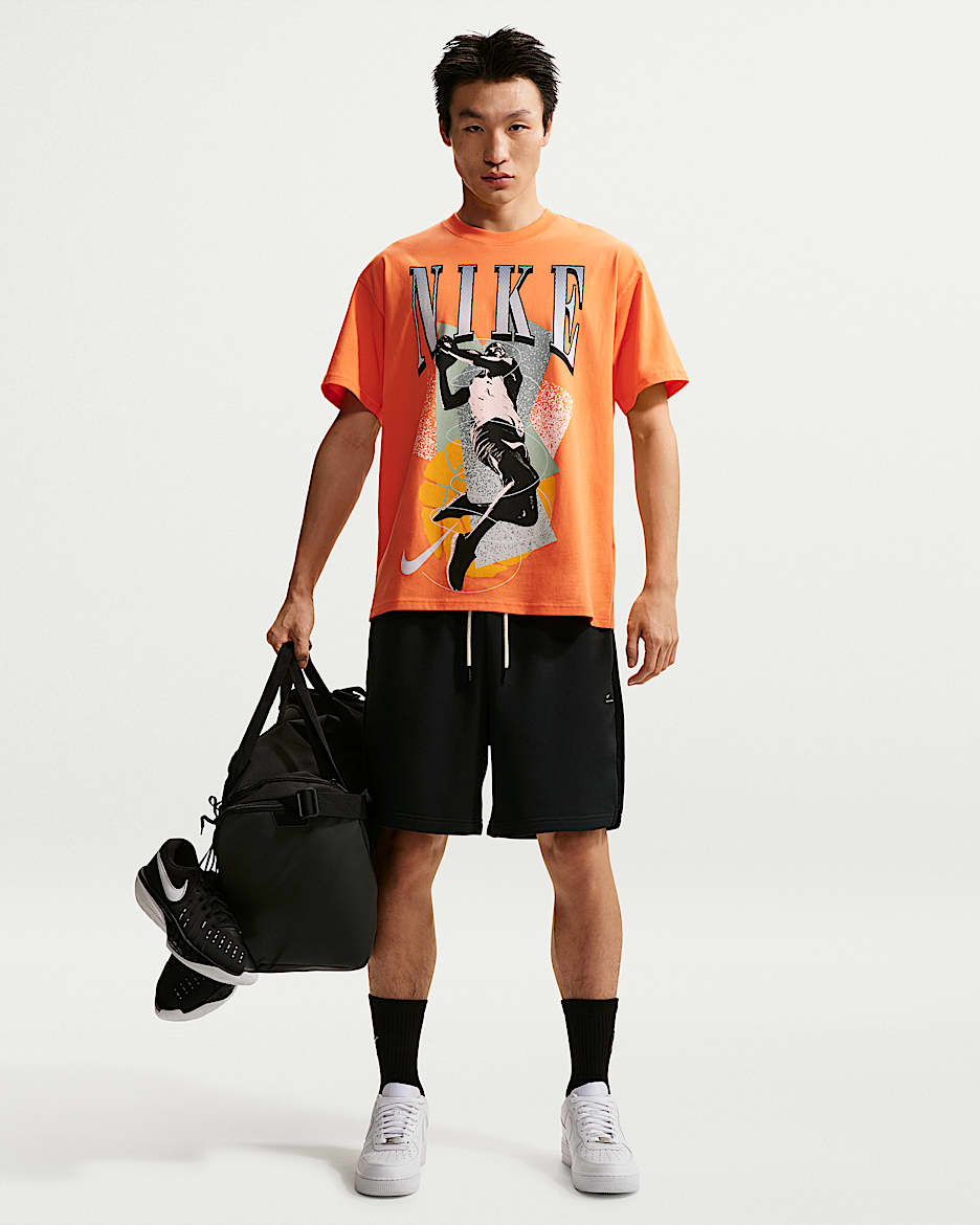 Nike Standard Issue Dri-FIT 耐克篮球小标系列男子速干法式毛圈针织短裤 - 黑/淡象牙白